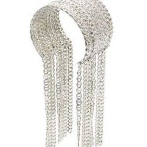 BCBG Max Azria chains fringe Silver tone bracelet